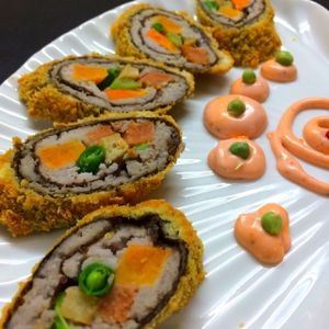 Chả giò rong biển - Fried seaweed spring rolls  at Veggie Saigon - Vietnam & Thai Vegan Restaurant in Ho Chi Minh City