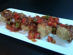 Fried tofu in spicy sauce. at Veggie Saigon - Vietnam & Thai Vegan Restaurant in Ho Chi Minh City