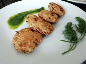 Fried soft tofu with dill sauce at Veggie Saigon - Vietnam & Thai Vegan Restaurant in Ho Chi Minh City