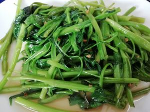 Simple but tasty!!! Stir fried water spinach at Veggie Saigon - Vietnam & Thai Vegan Restaurant in Ho Chi Minh City