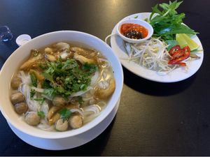 Vietnamese Noodle Soup at Veggie Saigon - Vietnam & Thai Vegan Restaurant in Ho Chi Minh City