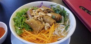 Spring rolls with Vermicelli at Veggie Saigon - Vietnam & Thai Vegan Restaurant in Ho Chi Minh City