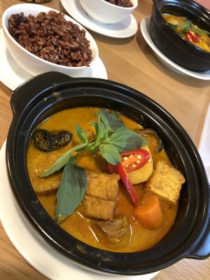 Vegan Curry with brown rice  at Veggie Saigon - Vietnam & Thai Vegan Restaurant in Ho Chi Minh City