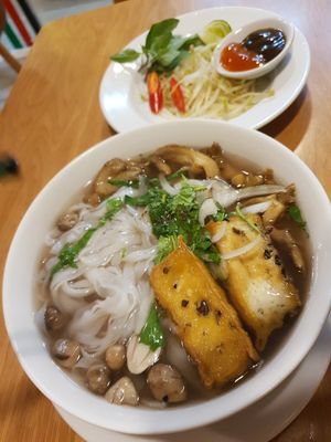 Pho Nam, Noodlesoup with Mushroom & Tofu at Veggie Saigon - Vietnam & Thai Vegan Restaurant in Ho Chi Minh City