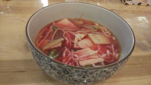 Beetroot, Bamboo Noodles at Gan Nan Vegetable Dumpling in Fuzhou