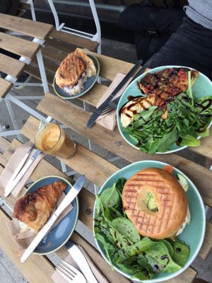 Zalmon (ofc!), Fritata and pastries:) at Sazzy & Fran in East London