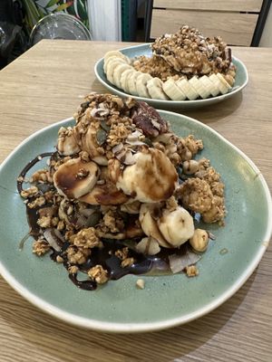 Chocolate pancakes   at Sazzy & Fran in East London