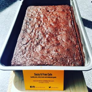 One of the best vegan Brownies  at Sazzy & Fran in East London