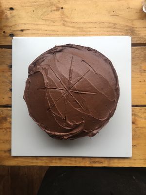 chocolate cake: we provide different options and a selection of our home baked goods at Sazzy & Fran in East London