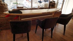 Functional table: Australian themed at Australian Coffee Shop in Avignon