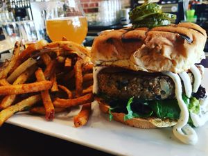 Black Bean Burger! at Benson Brewery in Omaha