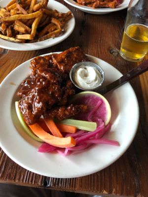 Vegan BBQ Seitan Wings with Vegan Ranch  at Benson Brewery in Omaha