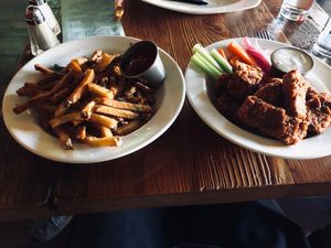Buffalo seitan wings at Benson Brewery in Omaha