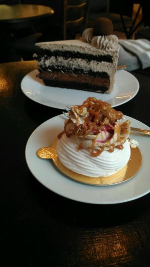 Cake and cream at Lokal Dela Krem in Warsaw