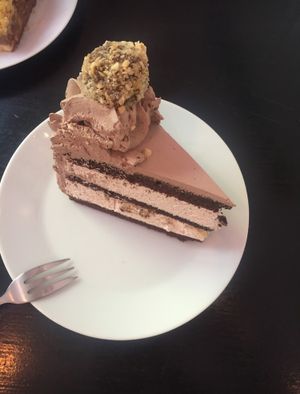 fererro rocher cake at Lokal Dela Krem in Warsaw