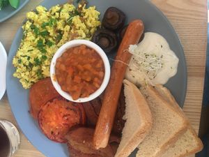 English breakfast  at Lokal Dela Krem in Warsaw