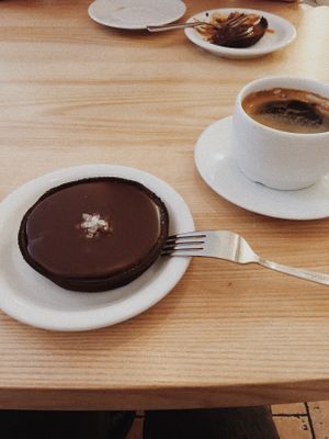 Salty carmel tart at Lokal Dela Krem in Warsaw