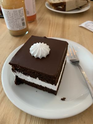 Chocolate cake at Lokal Dela Krem in Warsaw