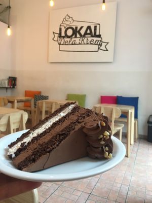 Tasty cake at Lokal Dela Krem in Warsaw