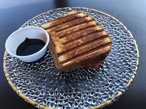 Grilled cheeze sandwich with balsamic glaze. Went together unexpectedly well!  at Nectar in Green Bay