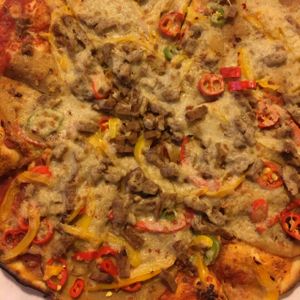 mexican pizza (vegan) at NovaPizza Vegetarian Kitchen in Glasgow