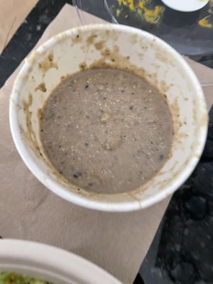 Mushroom soup  at Greens Please Wellness Kitchen in Poway