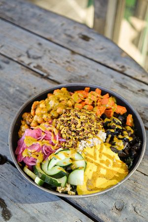 Harvest Bowl at Greens Please Wellness Kitchen in Poway