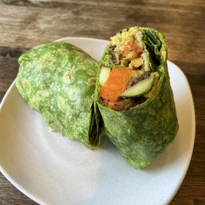 build your own wrap  at Greens Please Wellness Kitchen in Poway