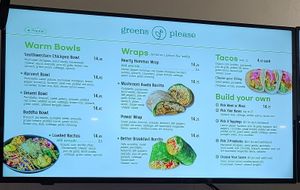 menu at Greens Please Wellness Kitchen in Poway