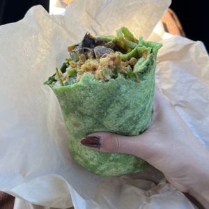 mushroom asada burrito!  at Greens Please Wellness Kitchen in Poway