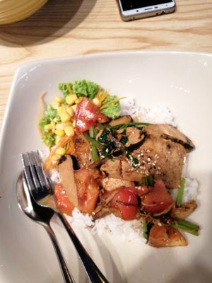 Tofu ginger rice at Harmony Hut International Food in Northeast Singapore