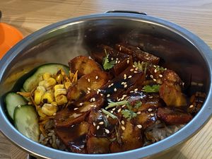 Lah Wei Roasted meat rice  at Harmony Hut International Food in Northeast Singapore