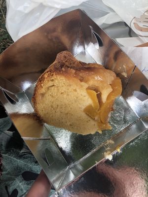 Vegan peach pie at Starenio Bakery in Corfu