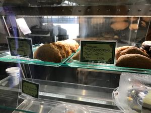 Vegan apple pie and vegan tahini pie.  at Starenio Bakery in Corfu