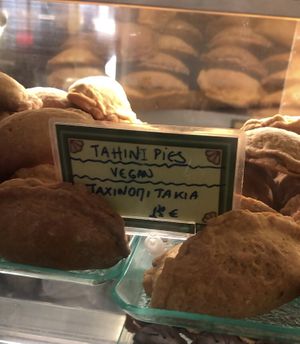Tahini pies  at Starenio Bakery in Corfu