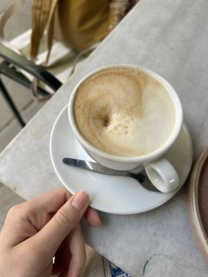 oat cappuccino  at Starenio Bakery in Corfu