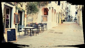 Outside of the bakery at Starenio Bakery in Corfu