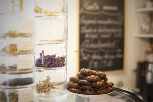 In the kitchen at Marta Kohvik in Tallinn
