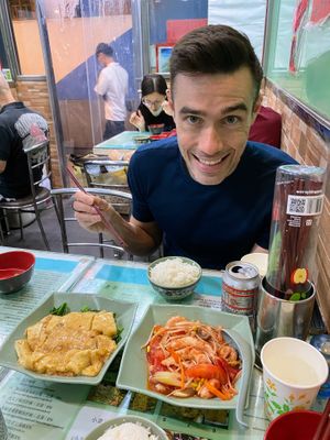 #8 (bean curd with ginger) and #11 (tomato shrimp)  at Yat Sum Vegetarian - 一森素食 - Yau Ma Tei in Kowloon