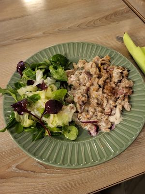 Buchweizenspätzle at Süsse Marie Veganerie in Karlsruhe