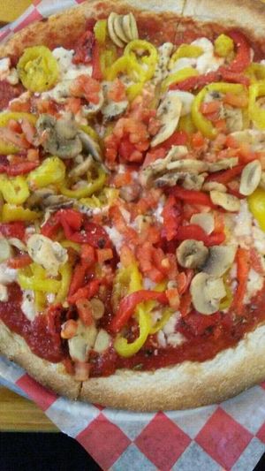 vegan pizza  at Russo's Kitchen and Bar in Zanesville