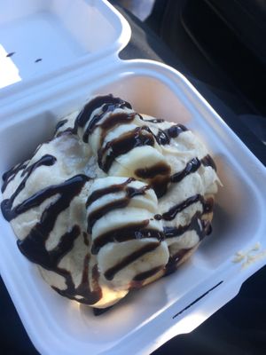 Banana & Chocolate toppings at Cinnaholic - Centennial in Las Vegas