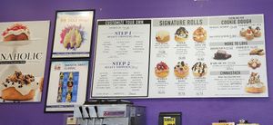Wall menu at Cinnaholic - Centennial in Las Vegas