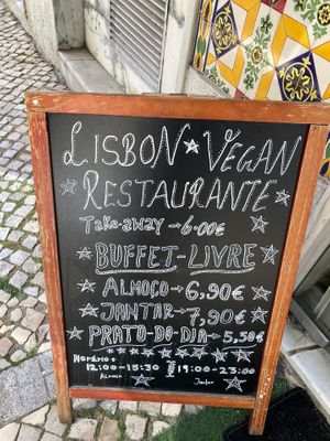 menu at Lisbon Vegan Restaurante in Lisbon