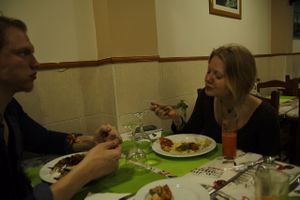 at vegan buffet at Lisbon Vegan Restaurante in Lisbon