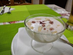 lite creamy tofu ";Mousses"; at Lisbon Vegan Restaurante in Lisbon