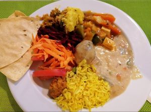 Selection from buffet at Lisbon Vegan Restaurante in Lisbon