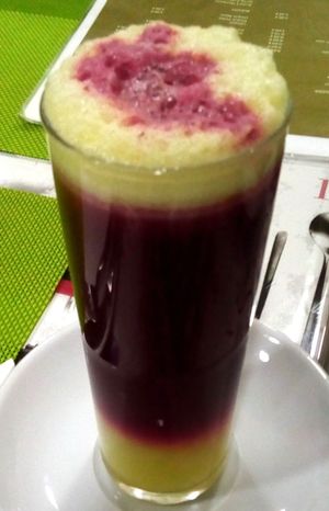 Beet and apple juice at Lisbon Vegan Restaurante in Lisbon