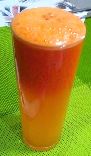 Carrot lemonade at Lisbon Vegan Restaurante in Lisbon