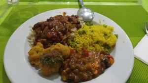 One of my plates from their dinner buffet at Lisbon Vegan Restaurante in Lisbon